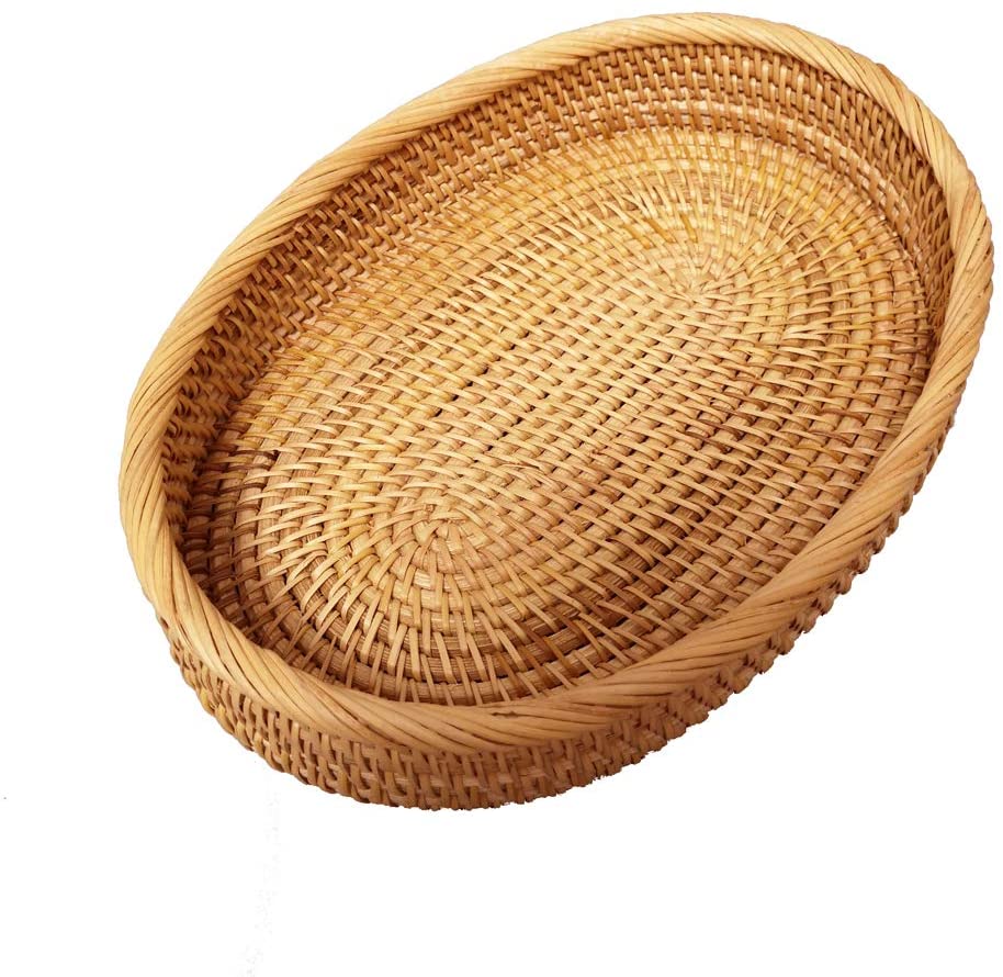 Oval Rattan Basket Tray BK323139